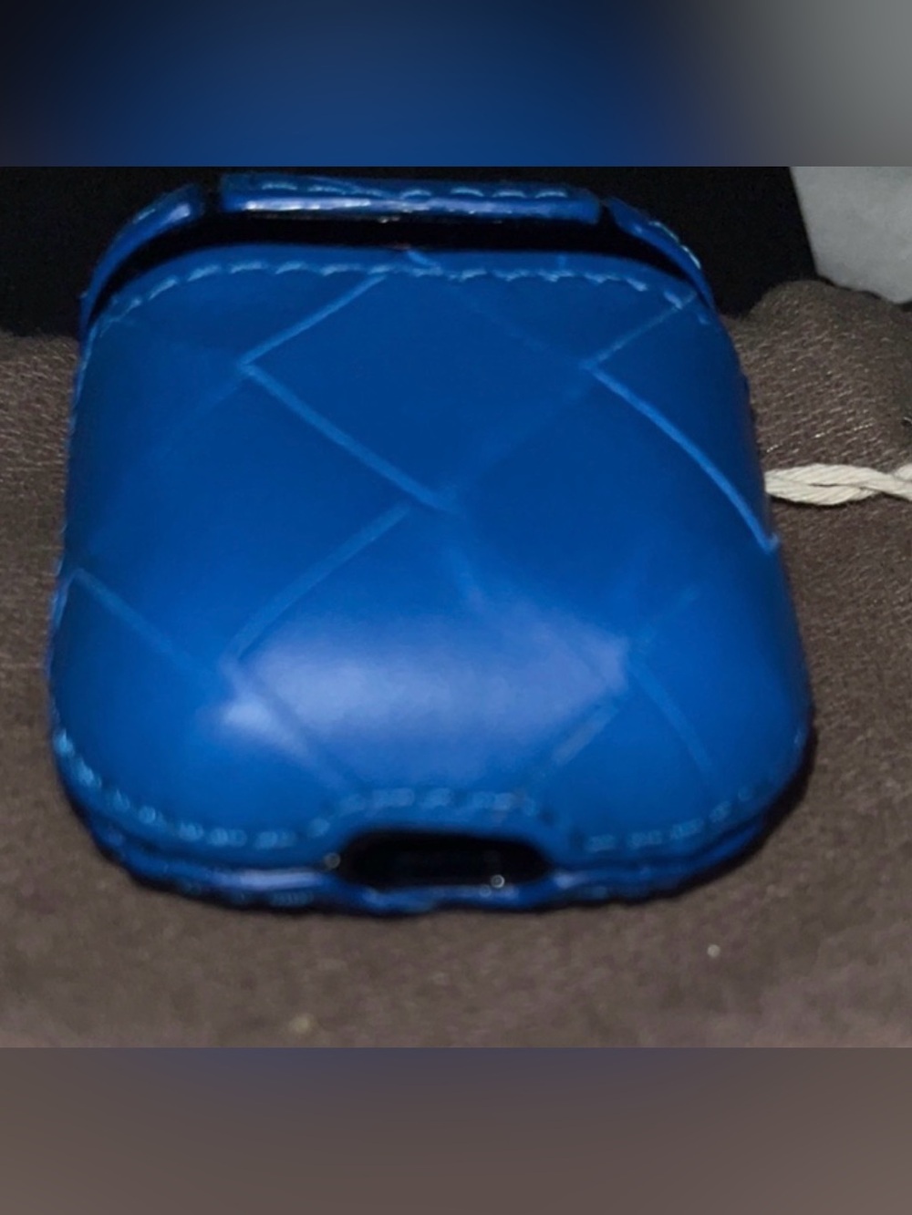 Bottega Veneta Blue Intricate Leather AirPod Case with Authentic cards Dusty EC - Picture 4 of 5